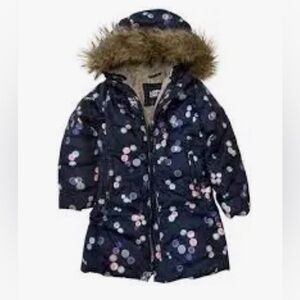 Lands' End Fleece Lined Parka with Faux Fur Trim